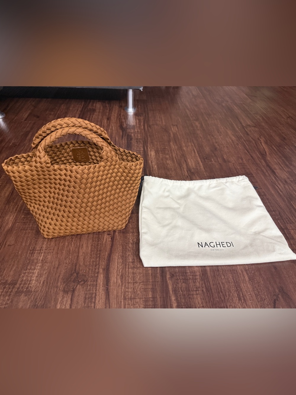 Naghedi Tan Woven Mini Tote